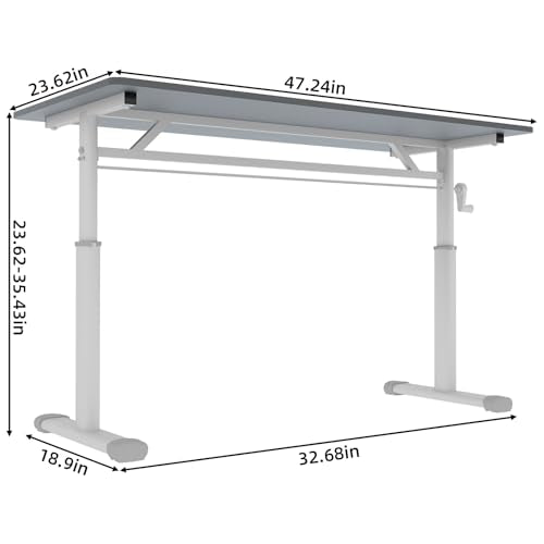 48x24 Inch Height Adjustable Standing Desk - color: Grey, size: 23.6 × 47.24