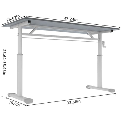 48x24 Inch Height Adjustable Standing Desk - color: Grey, size: 23.6 × 47.24