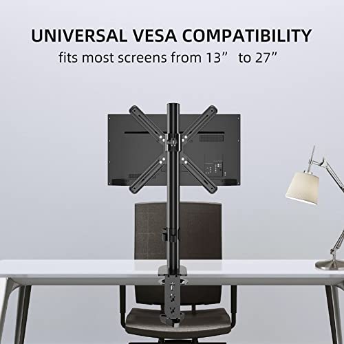 Non-VESA Single Monitor Arm Desk Mount with VESA Adapter Brackets - size: 13-27IN, style: With Adapter Kit