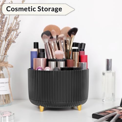 SKYDUE 360 Degree Rotating Desk Organizer, Pencil Pen Holder for Desk - color: Black_1Pack