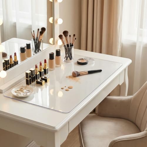 PVC Table Cover 15x13in, 1.5 mm Thick Clear Table Protector, Rectangle Clear Desk Mat, Waterproof & Easy Cleaning for Office Dresser Night Stand - color: 1.5mm Desk Pad Mat, size: 15x13in