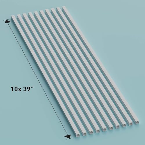 D-Line 32.8ft Cable Raceway, Self Adhesive Cord Cover, Hide Surface Wires, Paintable - 10x 0.63in (W) x 0.63in (H) x 39in Lengths - White - size: 10-Pack