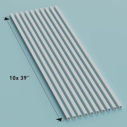 D-Line 32.8ft Cable Raceway, Self Adhesive Cord Cover, Hide Surface Wires, Paintable - 10x 0.63in (W) x 0.63in (H) x 39in Lengths - White - size: 10-Pack