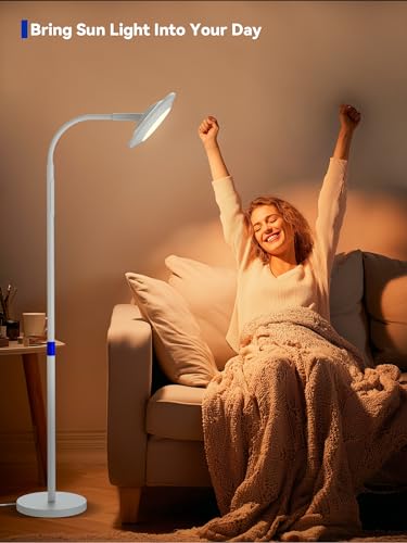 GLOWRIUM 48000 LUX Sunlight Lamp, 36W Task Floor Lamp, Reading Floor Lamp