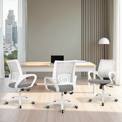 ETONEX Office Chair with Ergonomic Mid Back Cushion Lumbar Support Adjustable Swivel Rolling Computer Gaming Desk Chair Comfy Mesh Seat Wheels Home Executive Use (1, Grey) - color: Grey