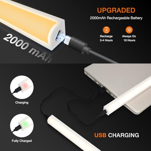 Under Cabinet Lights Remote Control, Magnetic Dimmable Closet Lights,USB Rechargeable Wireless LED Shop Light,Ceiling and Under Counter Lights for Kitchen,Wardrobe,Shelf(30CM,White)