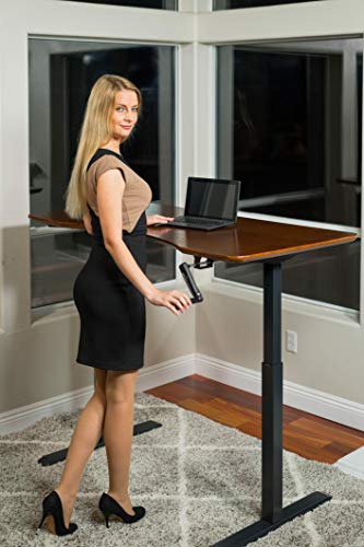 Black Height Adjustable Crank Desk Frame, Tabletop Not Included, 48.56 Inch Max Height - color: Black