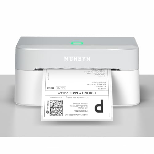 MUNBYN Bluetooth Thermal Label Printer, Wireless 4x6 Shipping Label Printer | Work for Small Business, Compatible with Android, iPhone, Windows, Mac, Chromebook, Print Width 1.57"-4.25" - color: Grey