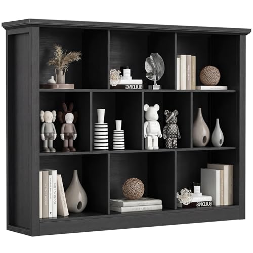 Unikito Cube Storage Shelf, Open Cube Bookshelf with Base, Black - color: Black, size: 10 Cube (50"W x 38.7"H)