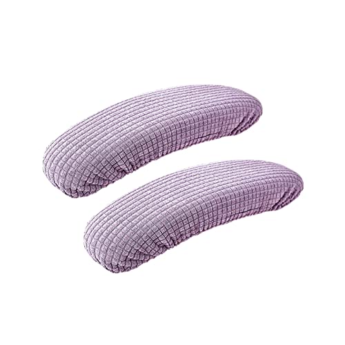 Kakalote Stretchable Office Chair Armrest Covers, 1Pairs Removable Arm Rest Slipcovers Elastic Arm Covers Protectors for Office, Desk, Gaming Chairs(Light Purple-No Padding) - color: Light Purple