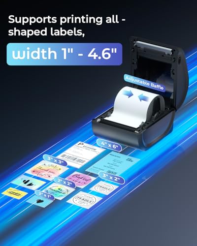Phomemo 300DPI Ethernet Thermal Label Printer 4x6 with Built-in Paper Bin - color: Grey