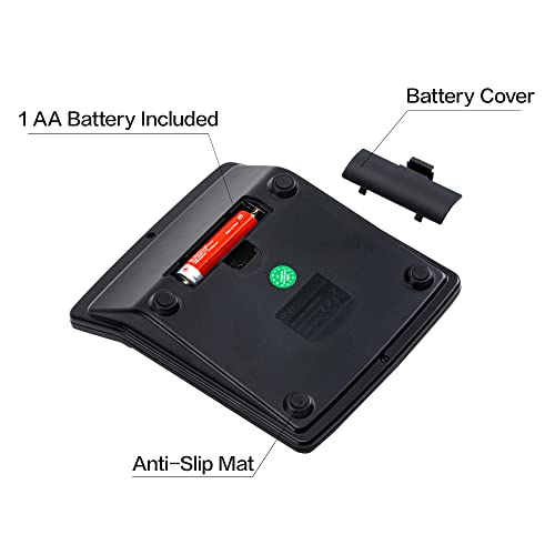 Calculator, Deli Standard Function Desktop Calculators with 12 Digit Large LCD Display and Sensitive Button, Solar Battery Dual Power Office Calculator, Black - color: Black