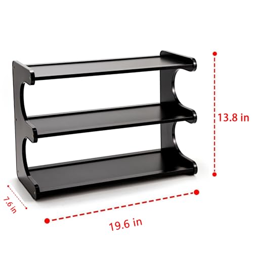 3 Tier Bookshelf for Desktop, Storage Rack, Desktop Organization - color: Black
