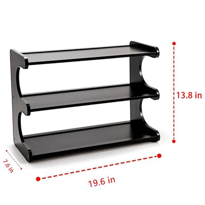 3 Tier Bookshelf for Desktop, Storage Rack, Desktop Organization - color: Black