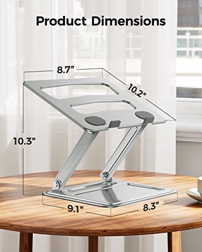 LORYERGO Adjustable Laptop Stand, Portable for 17.3inch Laptops, Holds Up to 17.6lbs, Ergonomic Posture & Heat Dissipation - color: Sliver