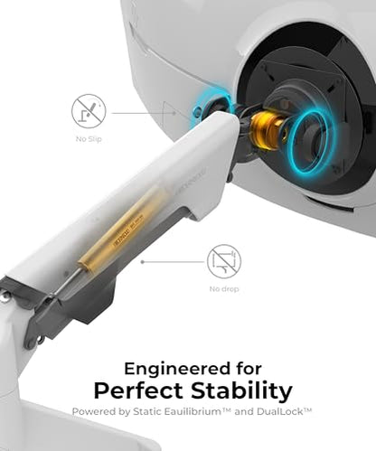 Modernsolid Heavy Duty Monitor Arm for 34-49 Inch Ultrawide Curved Screens | 14-38 lb Support,Gas Spring Full Motion,Cable Management,VESA 75x75/100x100,Red Dot Award-Winning Design,White - color: White