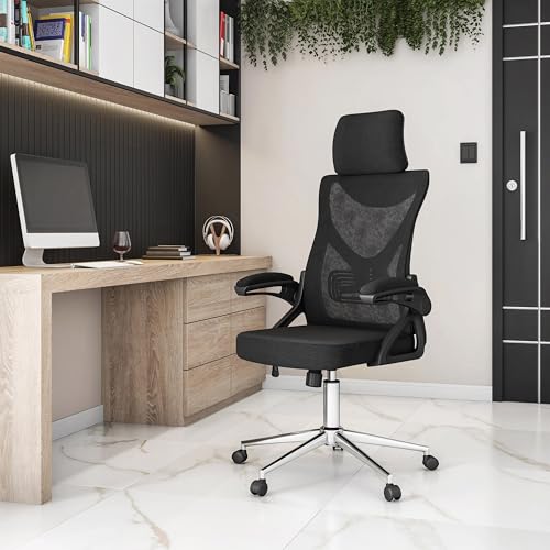 Techni Mobili High Back Mesh Office Chair w/Lumbar Support,Ergonomic, Black