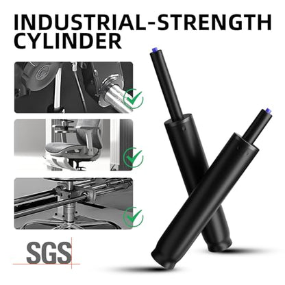 Sytopia 28" Heavy Duty Chair Base & Gas Cylinder Set – Metal Base with 5 Casters (Total Height: 7.5"), Gas Lift Adjustable from 11.5" to 17.5", Fits Standard 2" Cylinder Hole