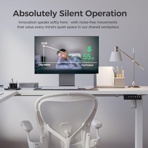 Agilestic L Shaped Electric Standing Desk Adjustable Height, 75 Inch, White - color: White, size: 75 x 61 Inch