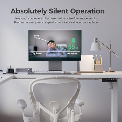 Agilestic L Shaped Electric Standing Desk Adjustable Height, 75 Inch, White - color: White, size: 75 x 61 Inch