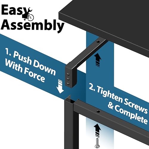 SHW Mission 40-Inch Home Office Computer Desk, Black - color: Black, size: 40-Inch