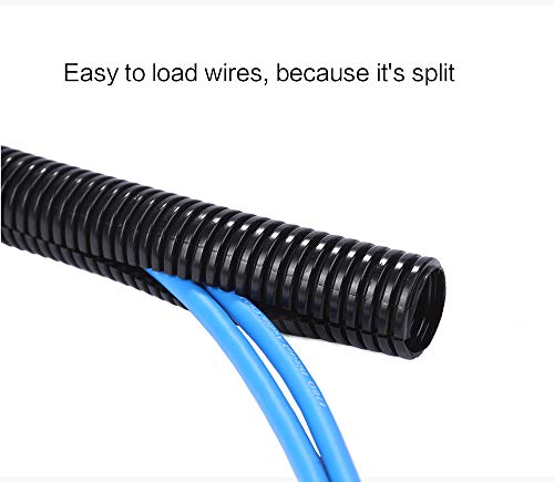 Alex Tech 50ft - 1 inch Split Wire Loom Tubing - Black - color: Black, size: 1"-50ft