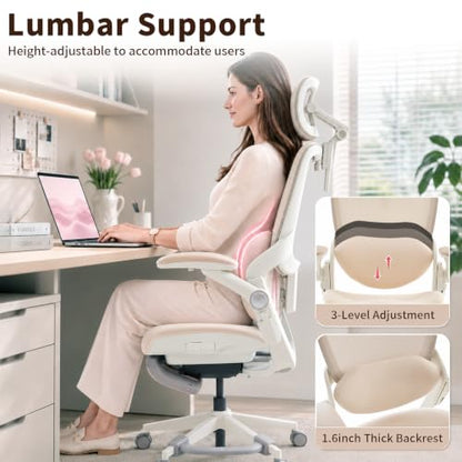 MUSSO E80 Muse Petite Ergonomic Office Chair for Women & Small Frames Beige - color: Beige