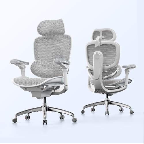 SIHOO Doro C300 Pro V2 Ergonomic Office Chair Without Footrest, Full-Body Adaptive Support, 8D Armrests & Breathable Mesh, Comfy High Back Computer Desk Chair for Long Hours, 135° Recline (White) - color: White, size: Pack of 1