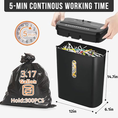 Strip Cut Paper Shredder 10-Sheet 3.17Gal CD Credit Card