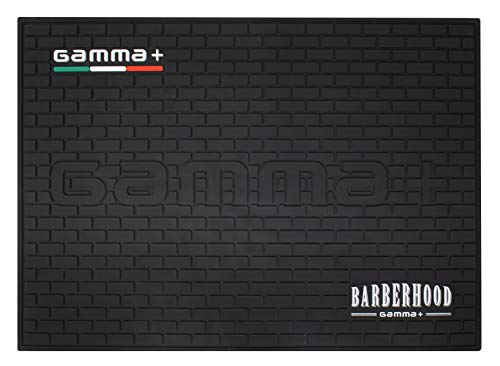 GAMMA+ Professional Barber Appliance Magnetic Mat and Station Organizer, Anti-Slip, Durable Hair Styling Tools - color: Black Rubber Barber Mat