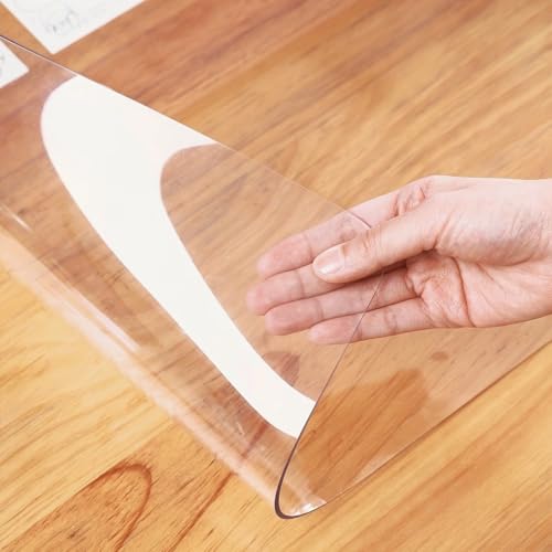 40"X68"Crystal PVC Table Cover Protector, Waterproof PVC Tablecloth, 1.5MM Thickened Rectangle Mat for Dinning, Desk, Coffee Table, Workbench, Dresser, TV-Stand, Counter - color: Clear 1.5mm, size: 68" x 40"