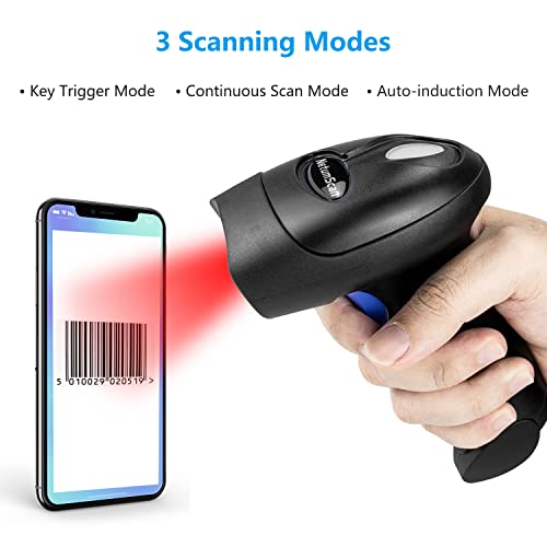 NetumScan 3-in-1 Bluetooth 1D Barcode Scanner,2.4G Wireless,USB CCD Reader - style: Bluetooth+2.4G Wireless-Black