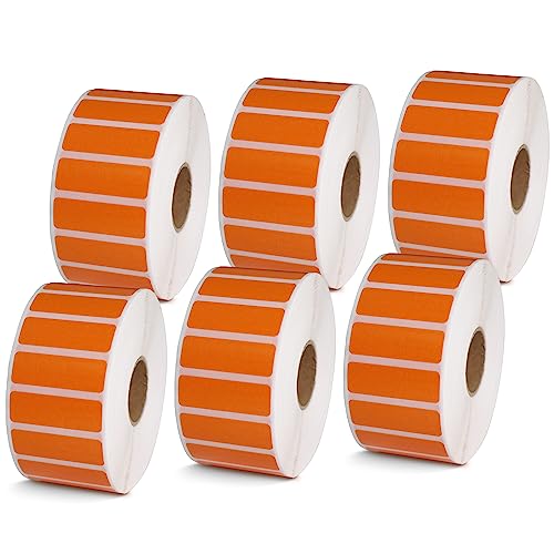 BETCKEY - 1.5" x 0.5" (38 mm x 13 mm) Thermal Labels, [6 Roll/Orange] - color: Orange, size: 1.5 in x 0.5 in