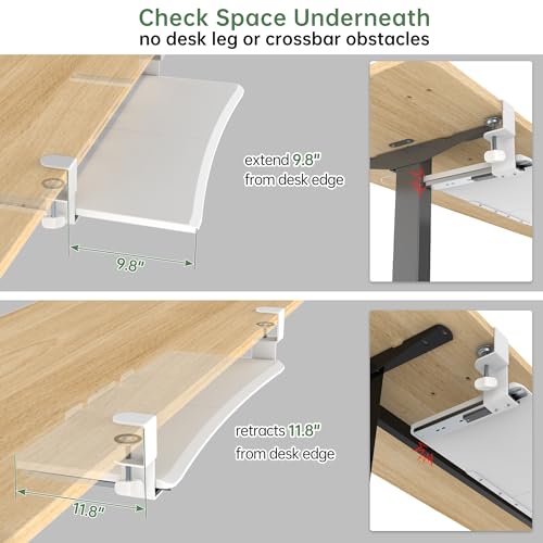 UPGRAVITY Extra Large Keyboard Tray Under Desk White - color: White
