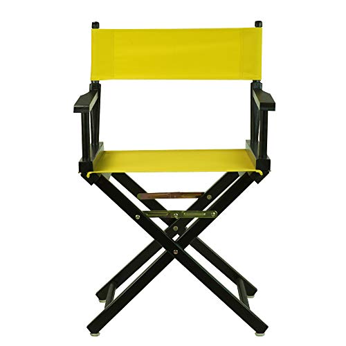 Casual Home 18" Director's Chair Black Frame-Yellow Canvas - color: Black Frame/Yellow Canvas, size: 18" - Classic Height, style: Black Frame