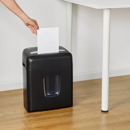 Amazon Basics High Security Micro Cut Paper Shredder, 8 Sheet Capacity, CD and Credit Card Shredder with Pull Out Bin, Black - size: 8 Sheet