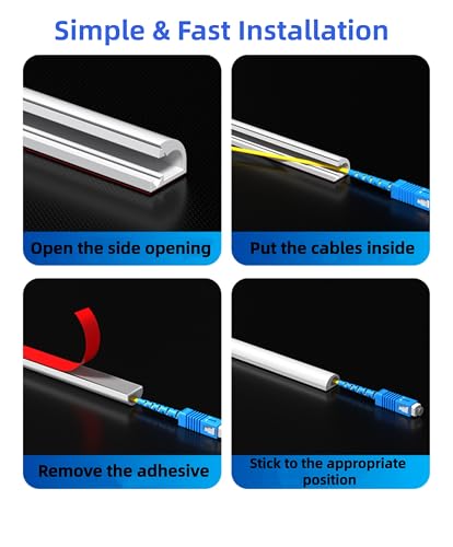 39" Flexible Silicone Cord Hider - Self-Adhesive Side-Opening Cable Cover for Wall Mounted TV, Home & Office Wire Management (Fits 1 Cord <1/4")