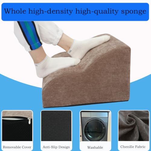 Foot Rest for Under Desk at Work.Multifunctional 3-Tier Foot Stool - color: Extra Large-brown