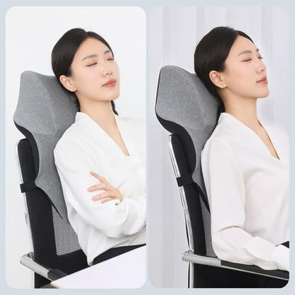 Ergonomic Memory Foam Neck Support for Office Chair, Desk Pillow with Fixed Strap, Elastic Sponge Headrest for Most Chairs Without Headrests