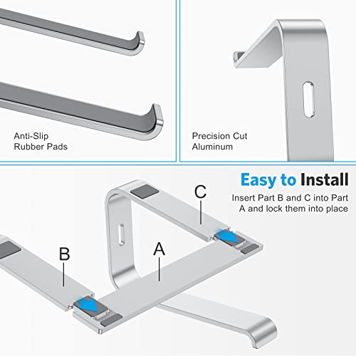 OMOTON Laptop Stand, Detachable Mount for MacBook Air/Pro Dell HP Silver - color: Silver