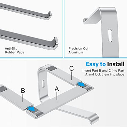 OMOTON Laptop Stand, Detachable Mount for MacBook Air/Pro Dell HP Silver - color: Silver