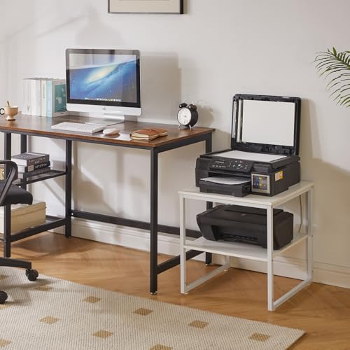 Aibiju Large End Table for Living Room, Small Table Stand 20 Inch, Fridge Stand Printer Table with Adjustable Shelf, Square Tea Coffee Table for Office White YD-TM153W - color: White, style: Basic
