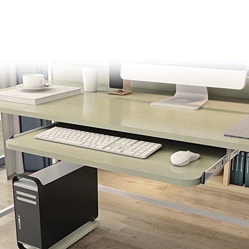 V3VOGUE 5 Colours Wooden Desk Extender Keyboard Tray - Under Desk Slide-Out, Office Keyboard Drawer with Height Adjustable, Keyboard Mouses Storge Shelf/Sliding Keyboard Support - color: A-maple, size: 54*27 cm(21*11 Inch)