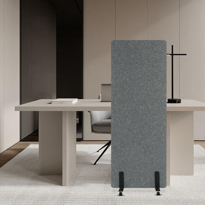 Office Partition, 24 x 66 Room Divider Large Privacy Screen Portable Partition Wall, Free Standing Office Divider Screen for Home Office Dorm Decor (Light Grey)