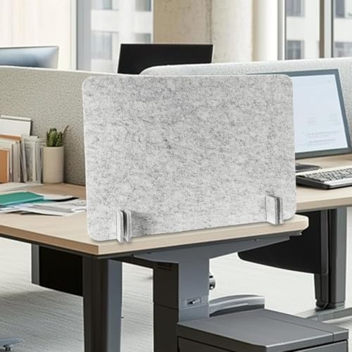 Acoustic Desk Divider Stand Up Privacy Partition Soundproof Felt Screen Lightweight Design Suitable for, Rectangle Light Gray - color: Rectangle Light Gray