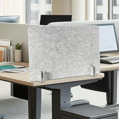Acoustic Desk Divider Stand Up Privacy Partition Soundproof Felt Screen Lightweight Design Suitable for, Rectangle Light Gray - color: Rectangle Light Gray