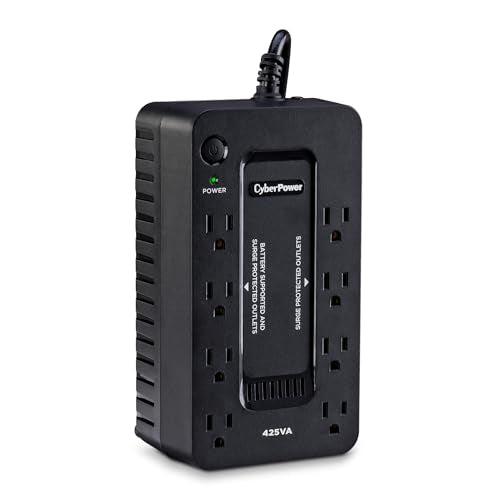 CyberPower ST425 Standby UPS Battery Backup and Surge Protector | 425VA/260W, 8 Outlets, Compact, UL Certified - size: 425VA, style: Compact