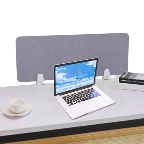Desk Divider Panel for Students, 60 80 100 120 CM Clamp-on Table Top Privacy Shields/Pinnable Acoustic Partition Separator Shelves Blue Orange Yellow Black Grey(G,Width 100cm/39.4inch) - color: G, size: Width 100cm/39.4inch