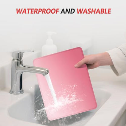 ITNRSIIET Mouse Pad Non-Slip Rubber Base Smooth Surface Stitched Edges Waterproof Durable Compatible with All Mice for Office & Gaming, Desk Accessory, 10.2x8.3x0.12 inch, Rose - color: Gradient Rose