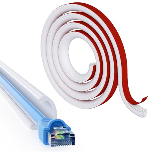 Delamu 40in Flexible Cord Hider for Wall Mount TV, Self-Adhesive Cord Covers for 1 Wire on Wall, Silicone TV Cable Hider Wall, Wire Hider Wire Covers for Cords on Wall, 0.59''W x 0.4''H, White - size: 40in